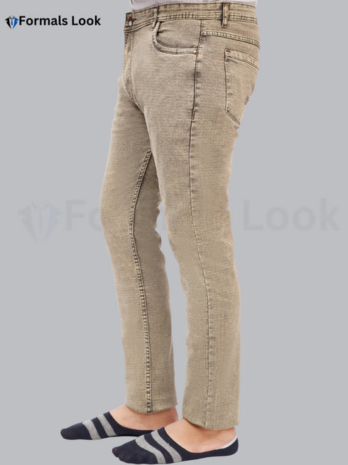 Light Camel Color Ultra Stretch In Imported Stuff Jeans Pant